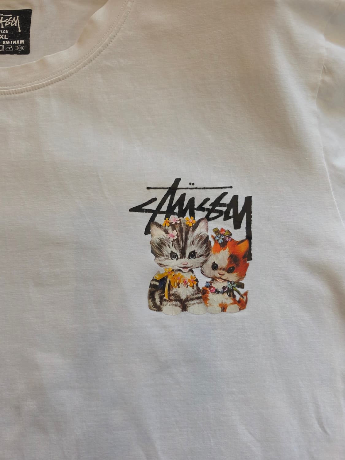 스투시(Stussy) 브랜드 키튼 티셔츠 화이트-XL 상품이미지4