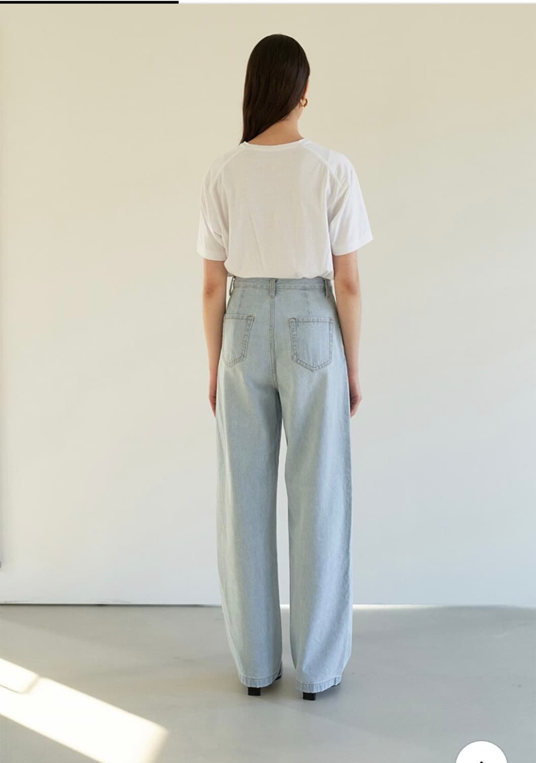 S) 모한 와이드 턱 데님 라이트 블루 새상품 상품이미지3