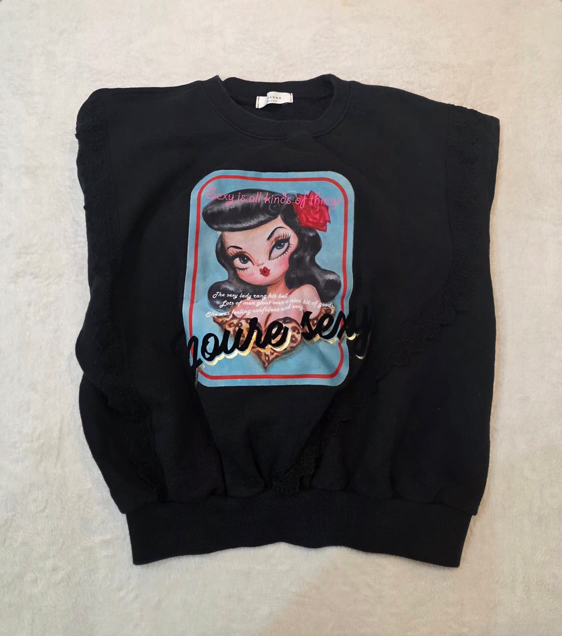 (여성) 레이스 포인트 맨투맨 상품이미지4