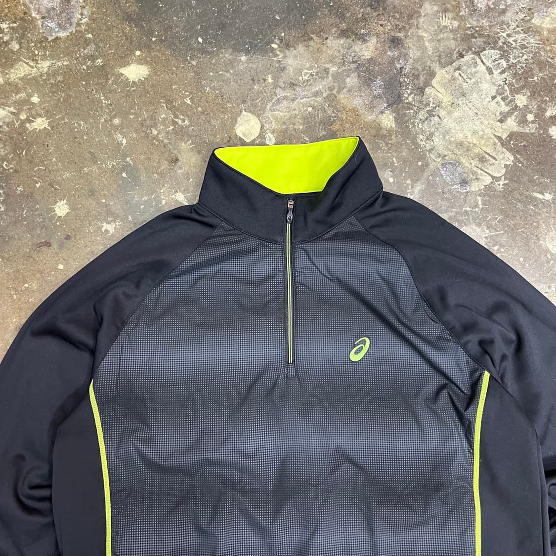 100) 아식스 런닝 방풍 기모 하프집업 티셔츠 상품이미지2