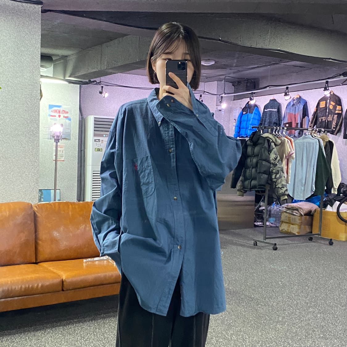 폴로 랄프로렌 핑크포니 네이비 코튼 셔츠 B3789 상품이미지1