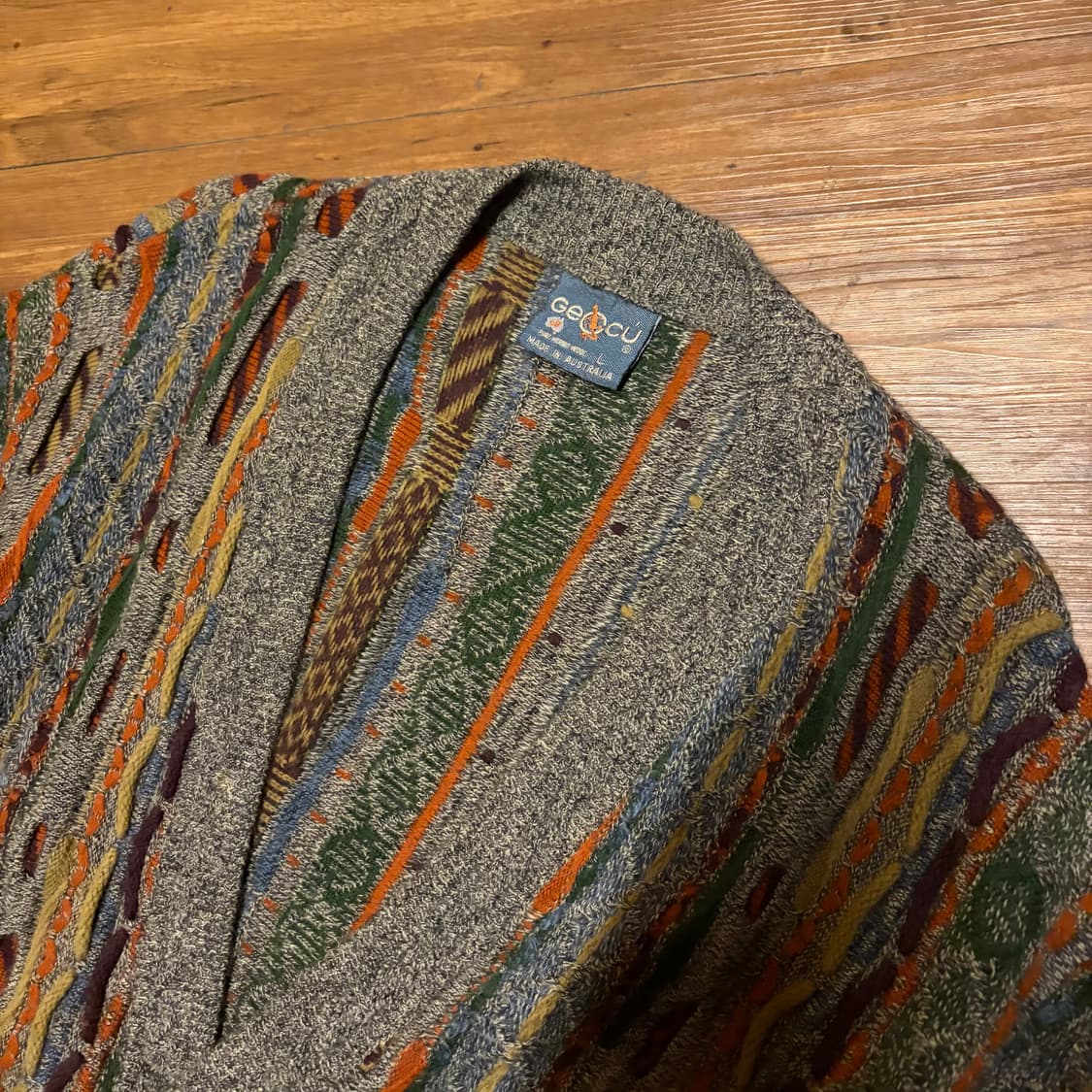 GEOCU WOOL GREY CABLE KNIT CARDIGAN 상품이미지4