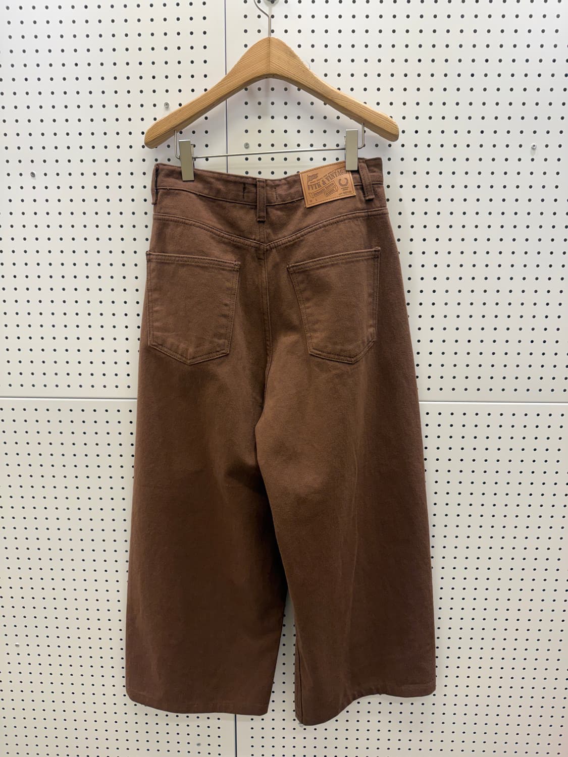 빈티지 브라운 와이드 코튼 팬츠 U649 상품이미지3