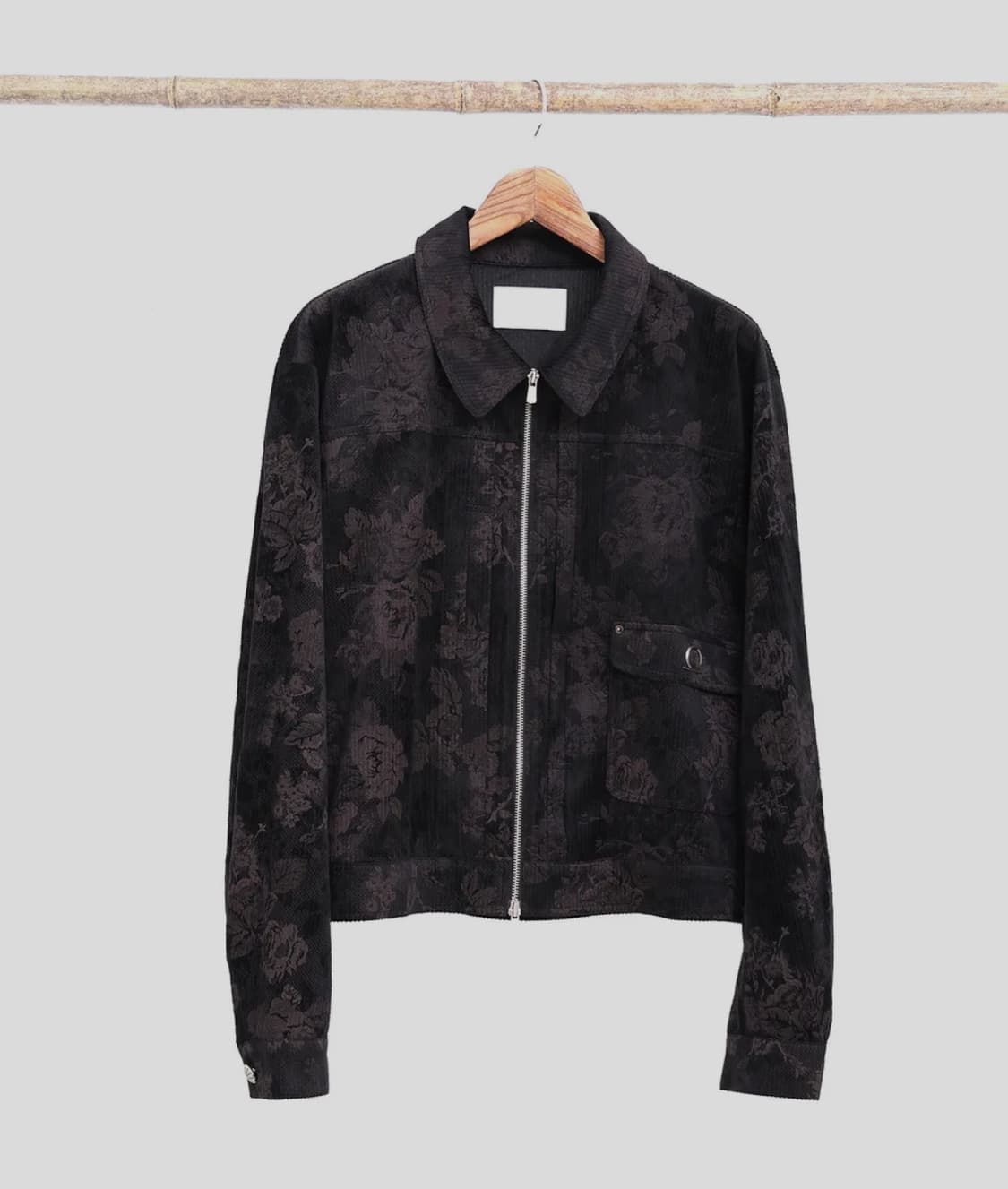 [1] 음양 플라워 코듀로이 트러커 블랙 상품이미지2