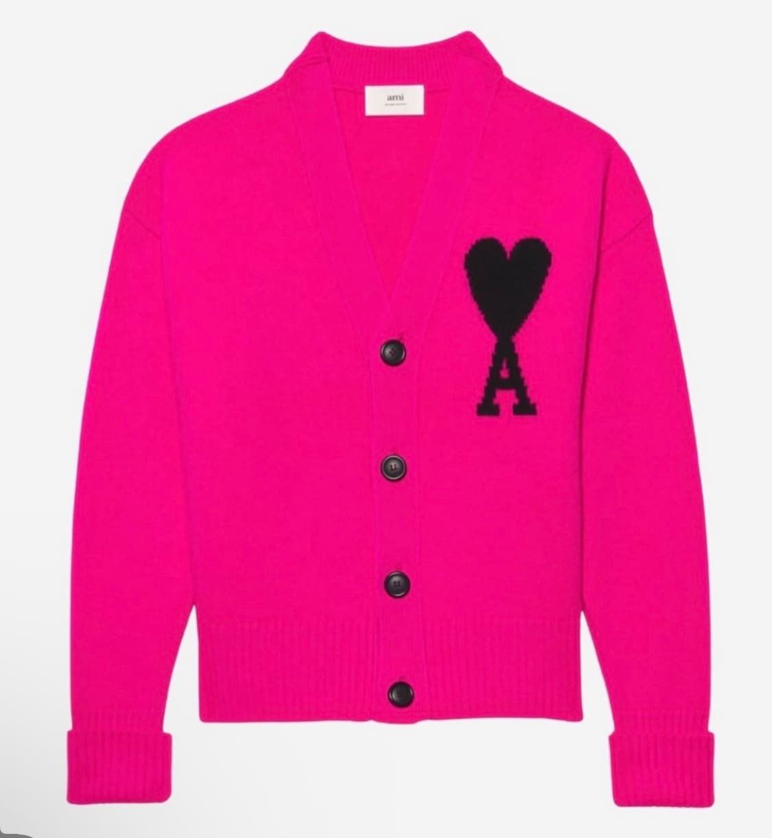 AMI 아미 드 코르 오버사이즈 인타르시아 빅 로고 가디건 상품이미지1