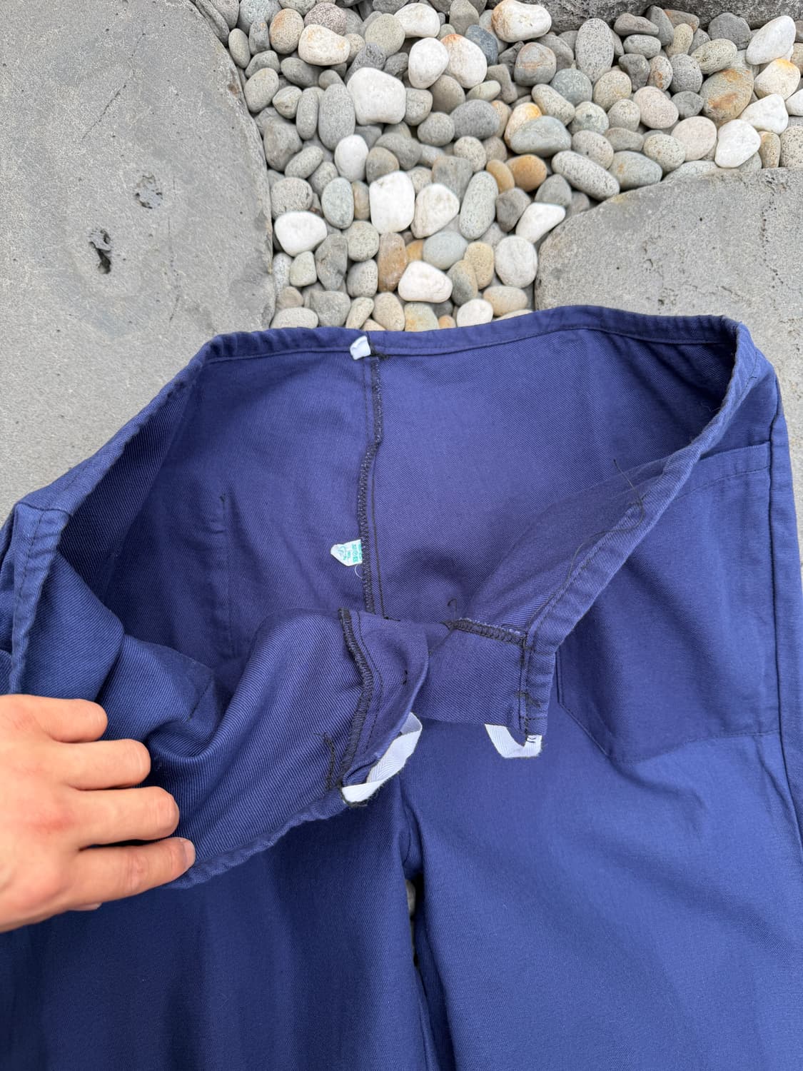 1990s LINEN NAVY DRAWSTRING 린넨 프렌치워크팬츠 상품이미지7
