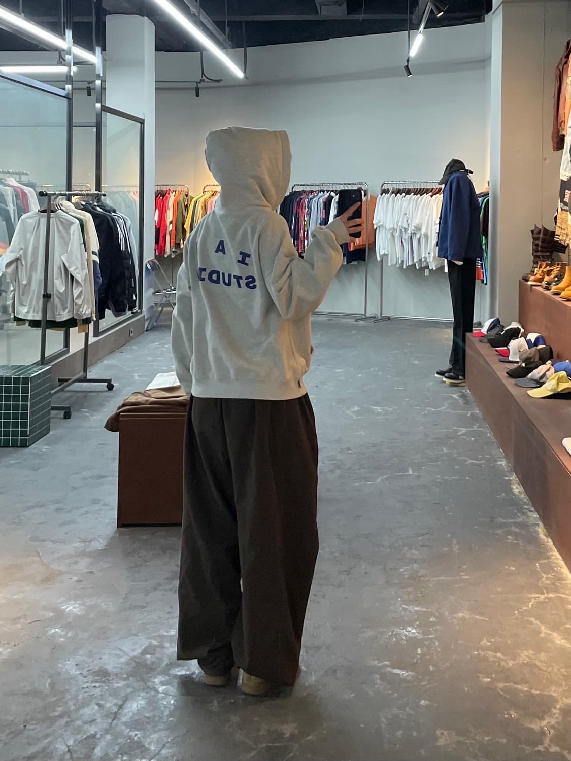 아이앱 스튜디오 라이트 그레이 후드티 H1347 상품이미지2