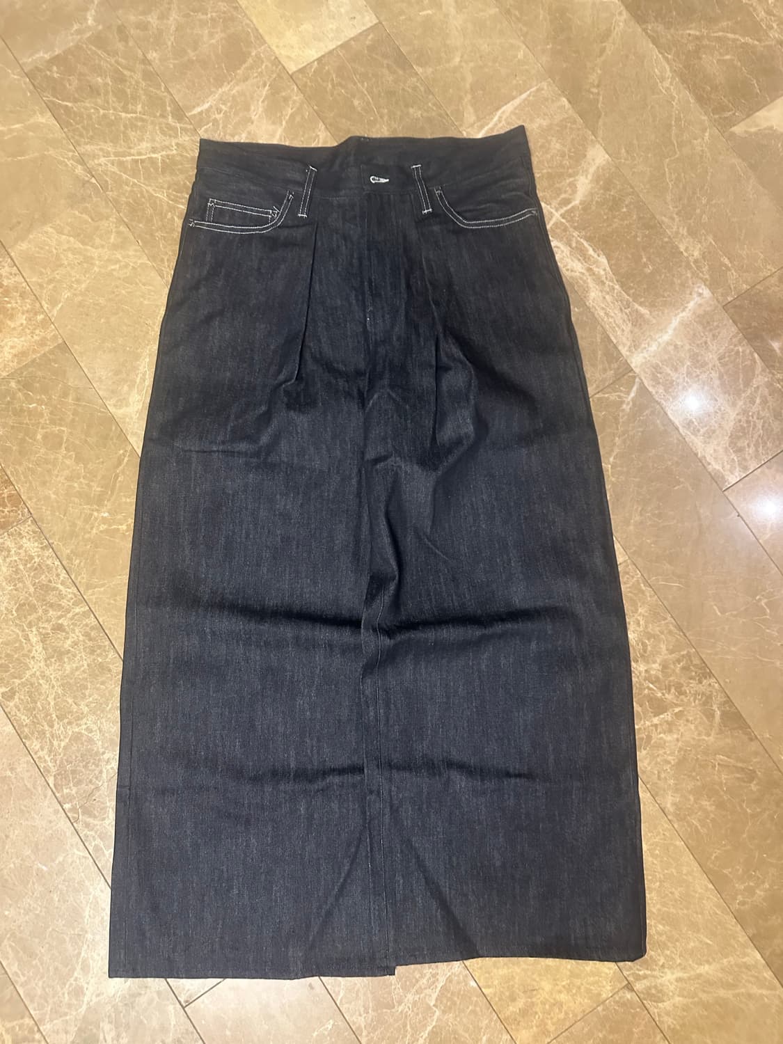 Belvet rigid tuck pants indigo M 상품이미지4