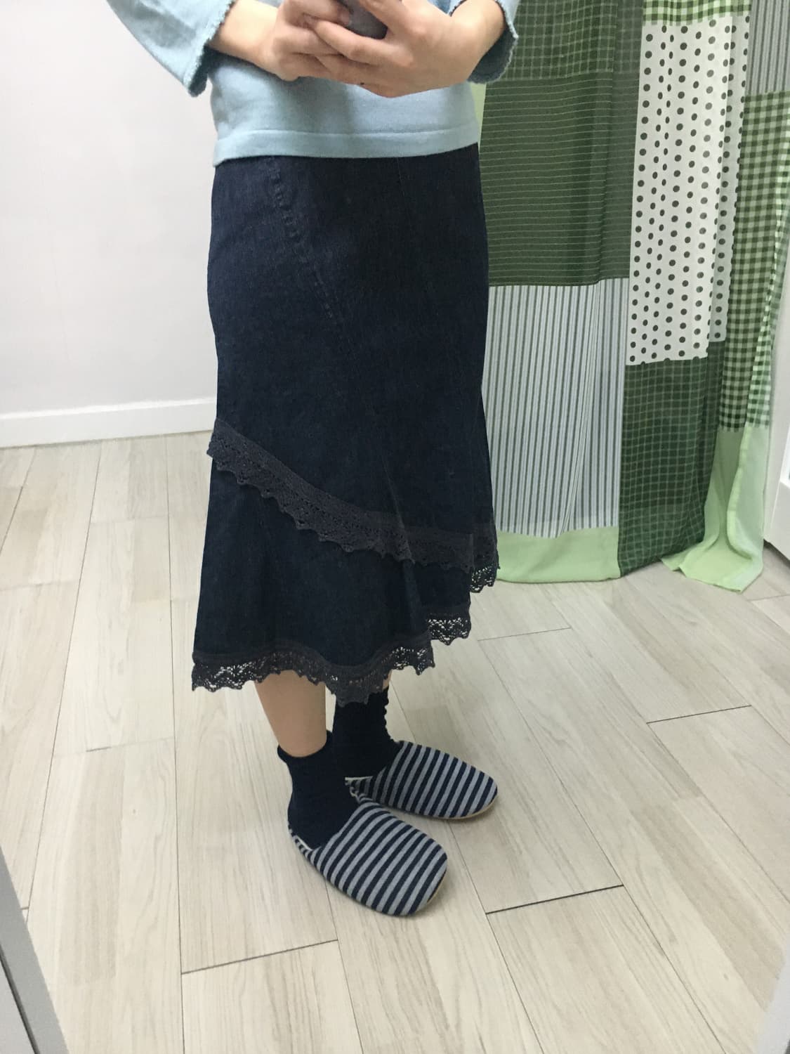 크로쉐 포인트 데님 스커트 상품이미지10