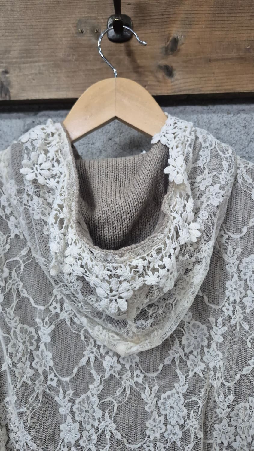 어스뮤직 리버시블 레이스 케이프 판쵸 모리걸 사와코 상품이미지7