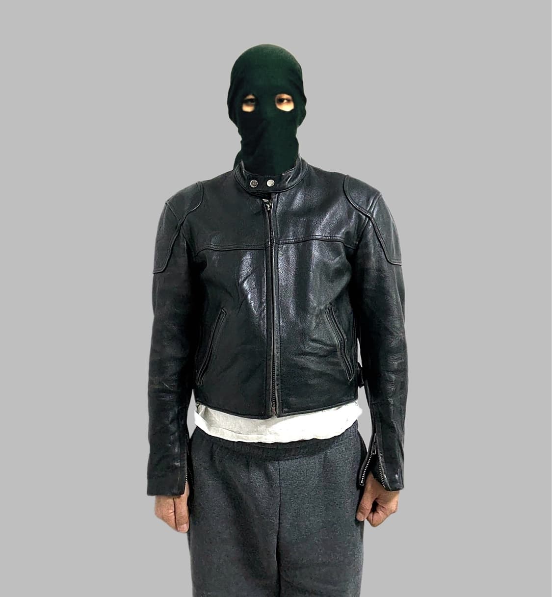 일본빈티지 베트멍필 소가죽 싱글 크롭핏 바이커자켓 상품이미지2