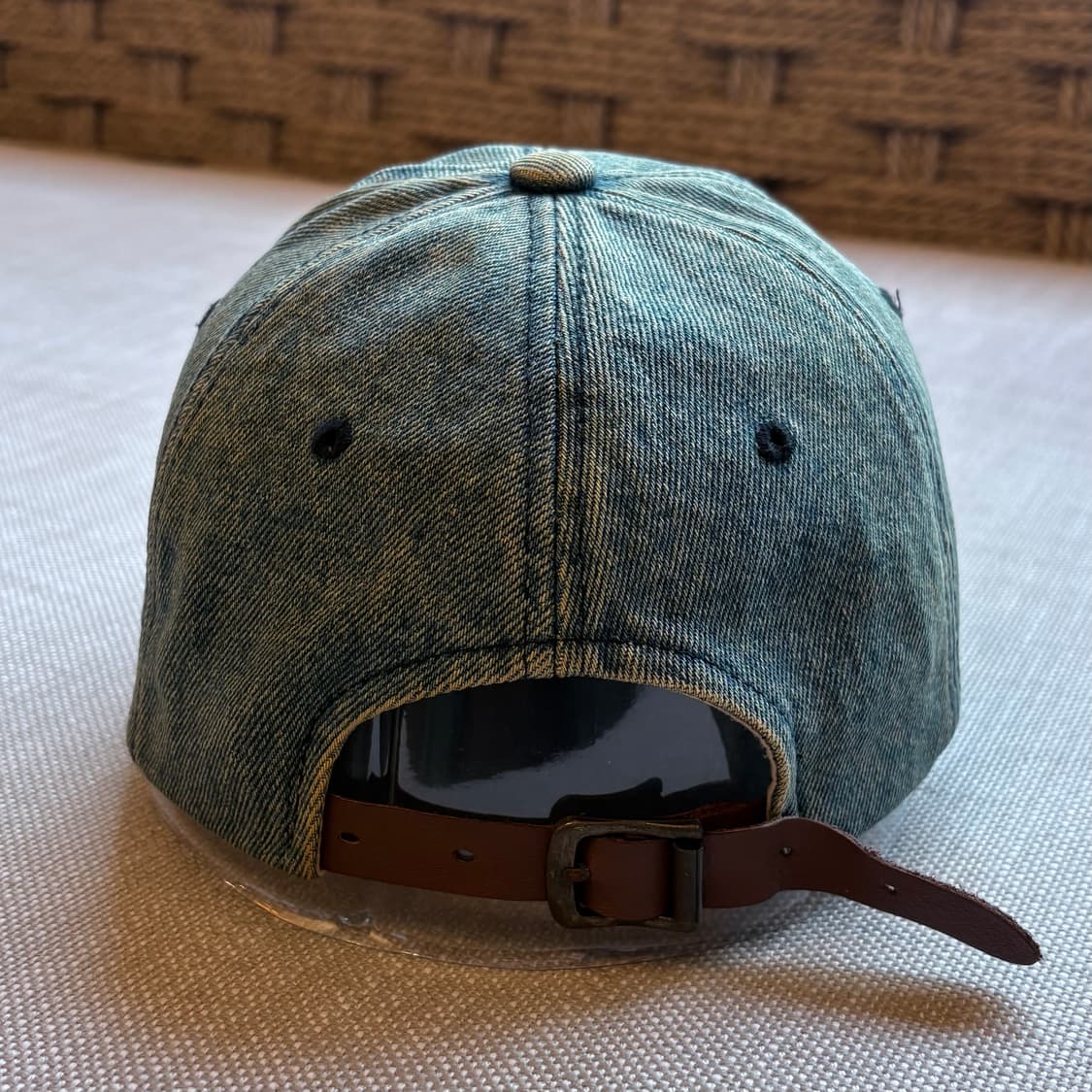 90s USA 폴로 랄프로렌 데님 레더 스트랩 볼 캡 상품이미지4