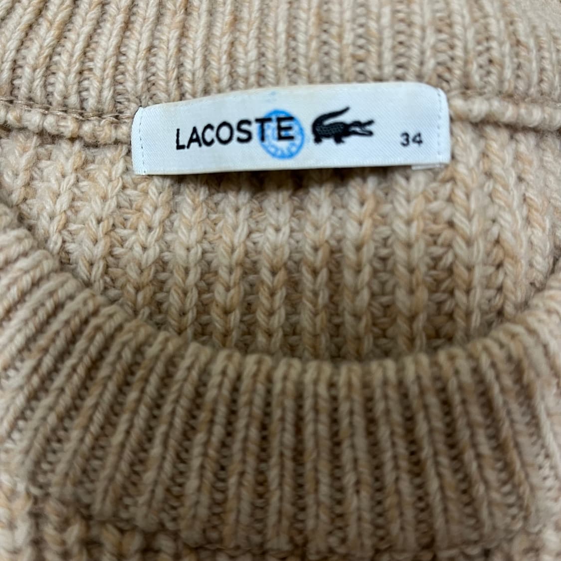 라코스테 Lacoste 골지 모직 니트 스웨터 34사이즈 상품이미지3