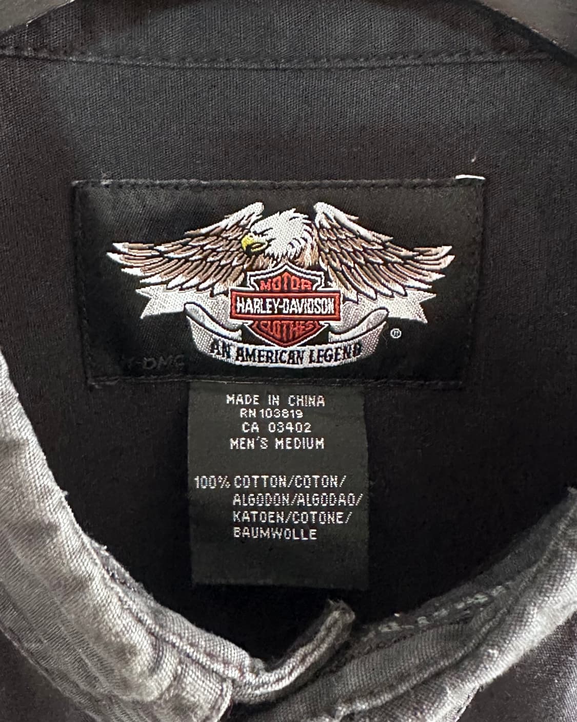할리데이비슨 로고 블랙 코튼 셔츠 (va.113)  상품이미지5