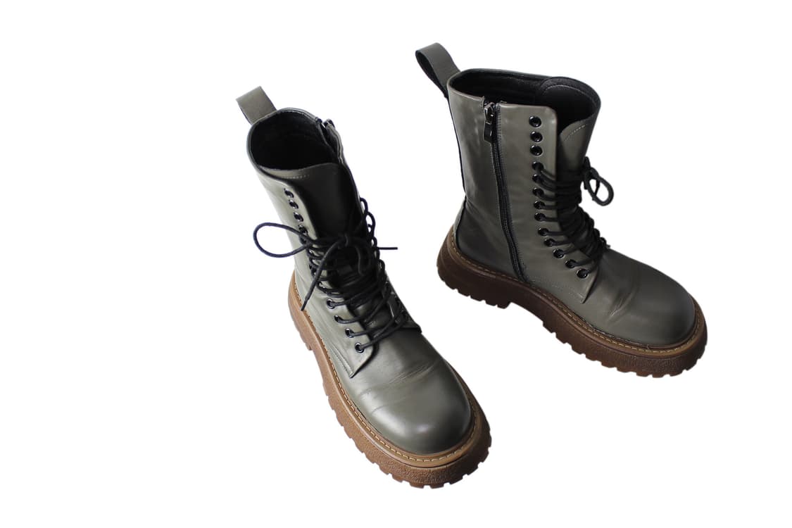 Unknown 레더 레이스업 부츠 상품이미지8