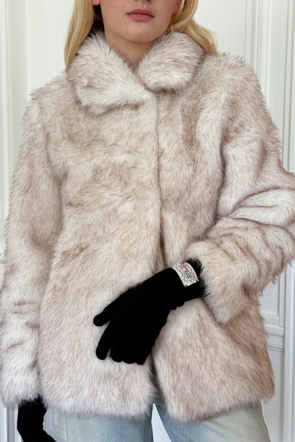 시눈(sinoon) 헤비 믹스 퍼 자켓 (ivory) 상품이미지5