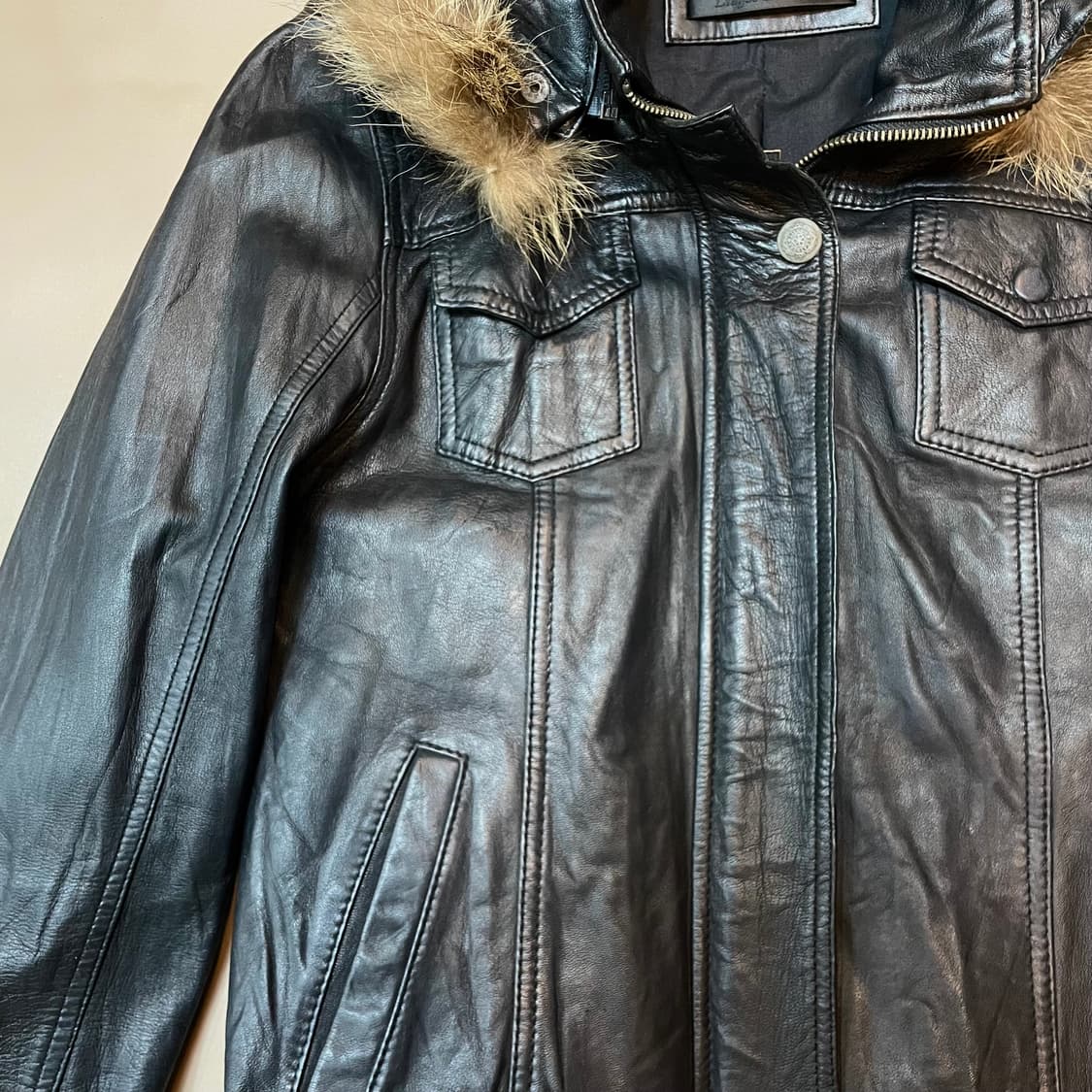 JPv)여성 양가죽 후드점퍼(S) 상품이미지2