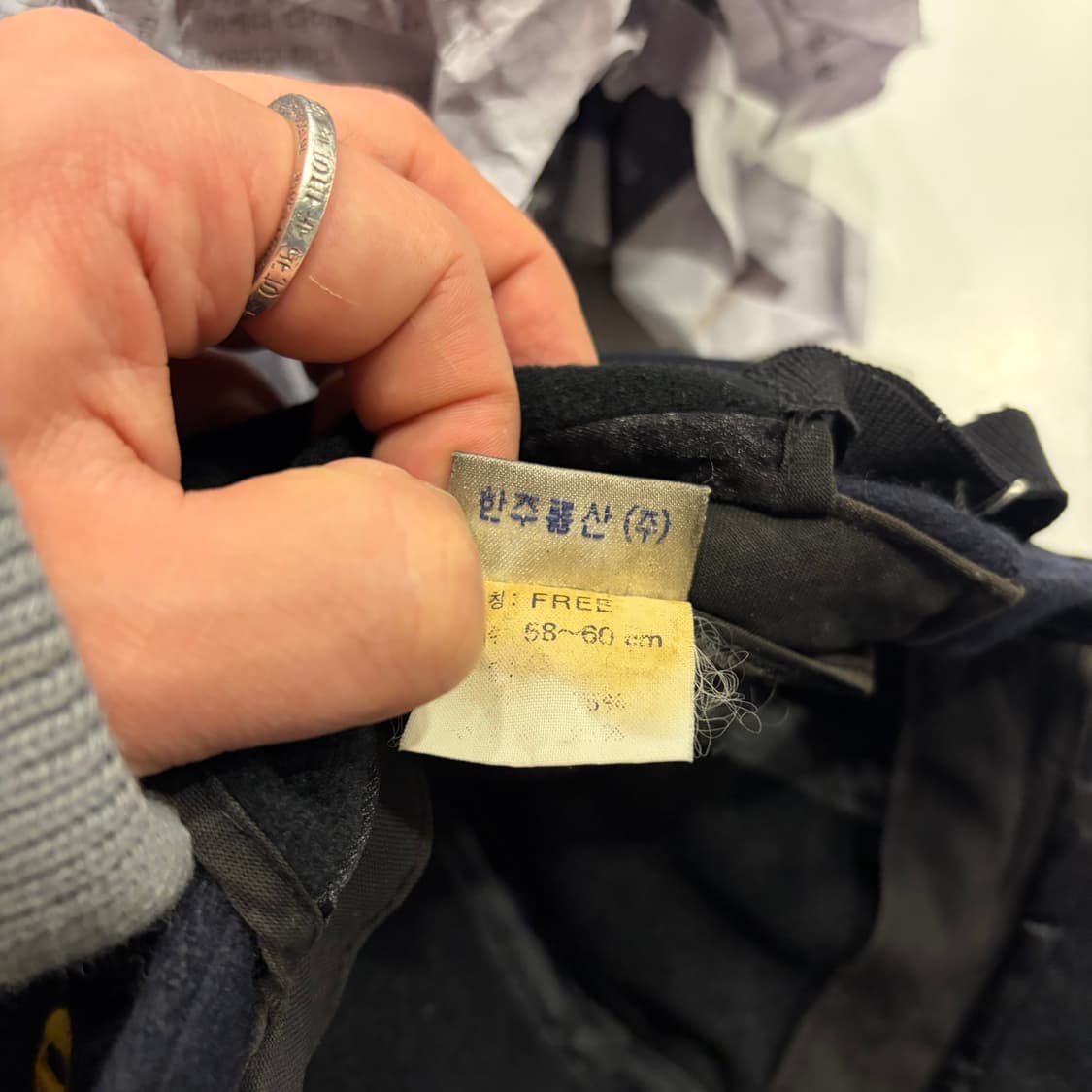 엘레쎄 빈티지 귀돌이 블랙 볼캡 모자 상품이미지6