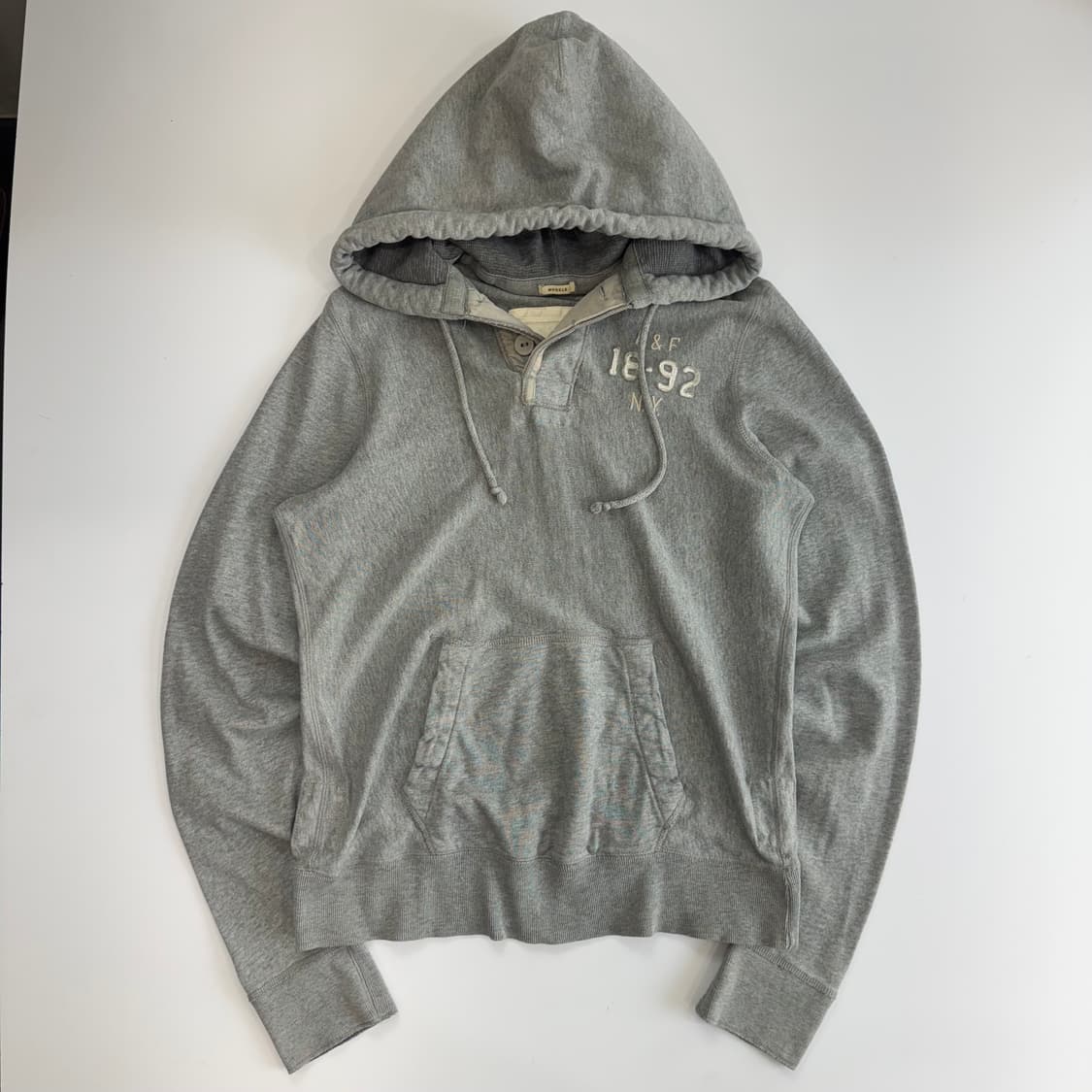 Abercrombie 아베크롬비 그레이 버튼업 후드티 상품이미지3