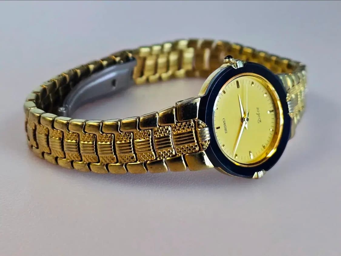 세이코 돌체(Seiko Dolce) 고급 금장 세라믹 드레스 워치 상품이미지4