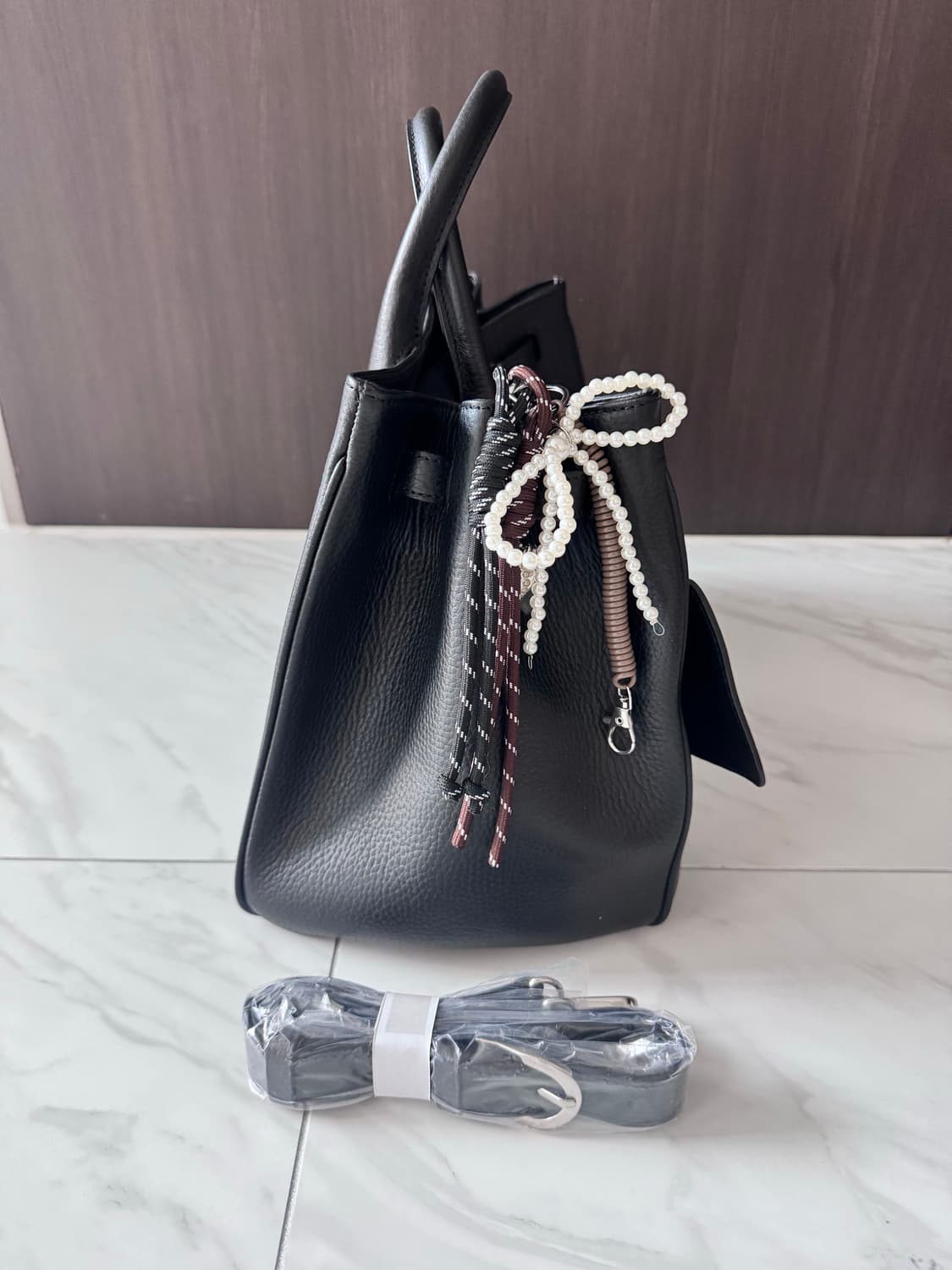 NEARONE 니어로네 ARTE L 소가죽백 블랙 상품이미지6