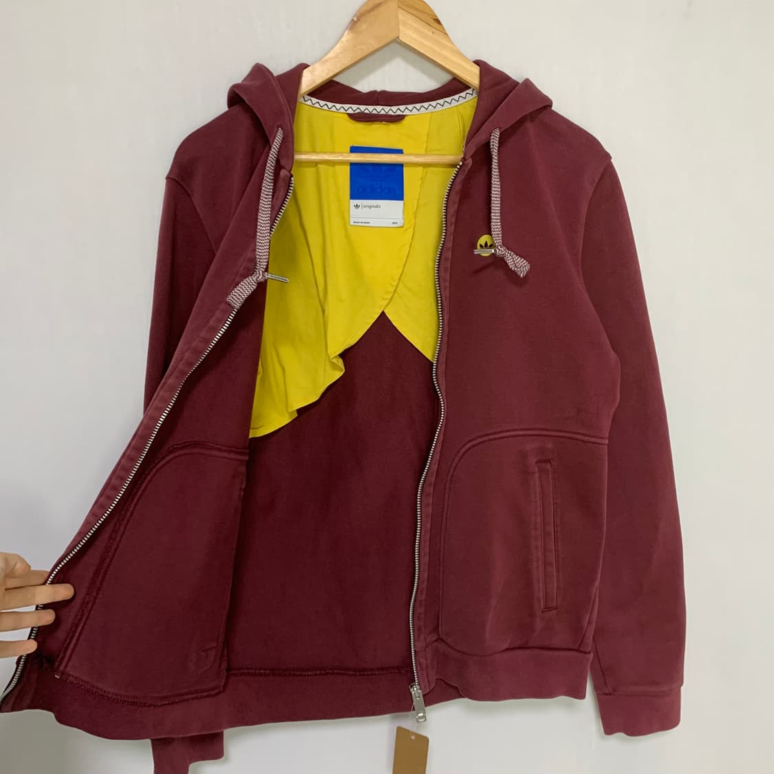 아디다스 버건디 후드집업 빈티지 90 사이즈 상품이미지3