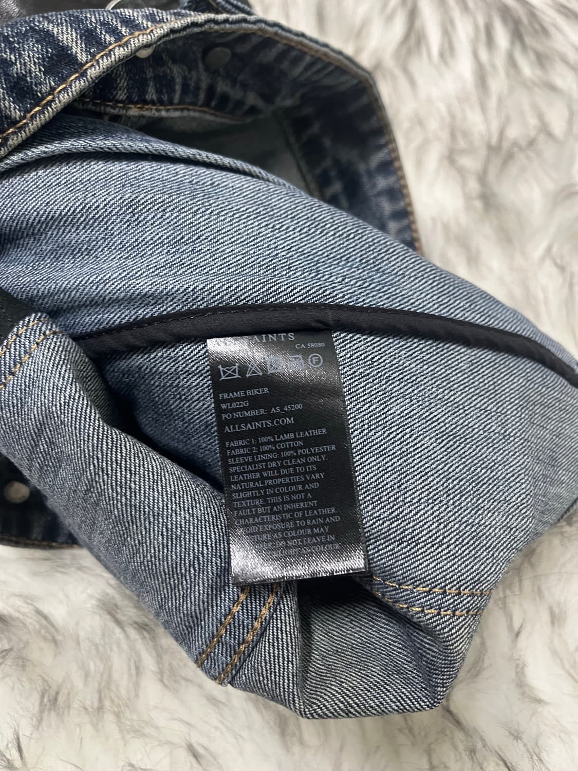 [XS] 올세인츠 레더 x 데님 하이브리드 레더 자켓 상품이미지6