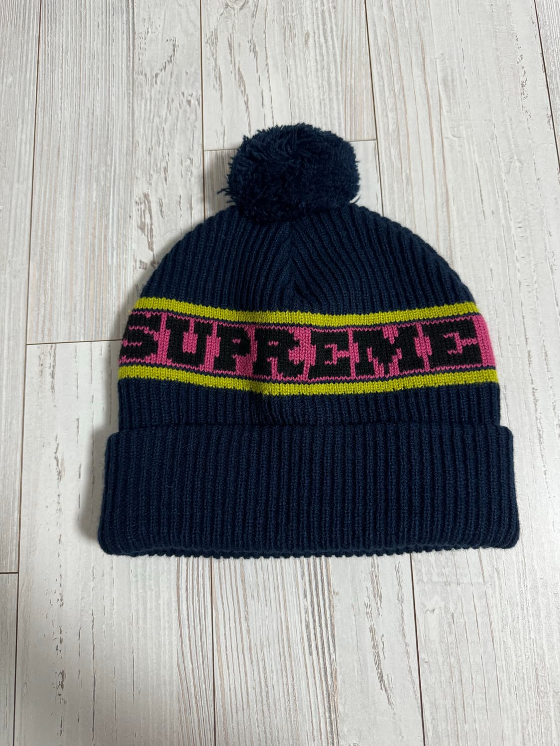 슈프림 스트라이프 비니 네이비 새상품 상품이미지1