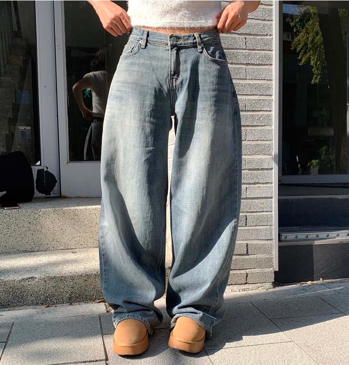 ootj 데일리 벌룬 와이드 데님 흑청 / 비비파크 상품이미지2