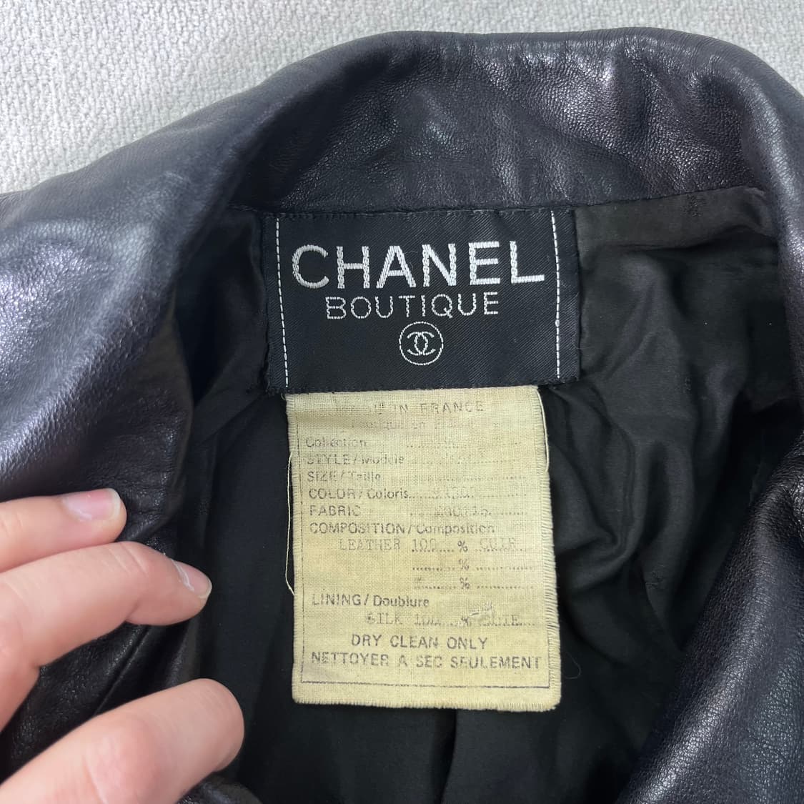 W 90 샤넬 부티크 90s 램스킨 가죽 자켓 상품이미지4