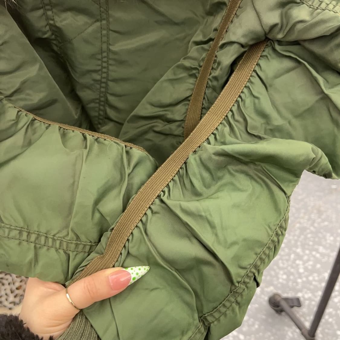 아비렉스 Y2K 레트로 갸루펑크 말차카키 패딩 자켓 M C09012 상품이미지7