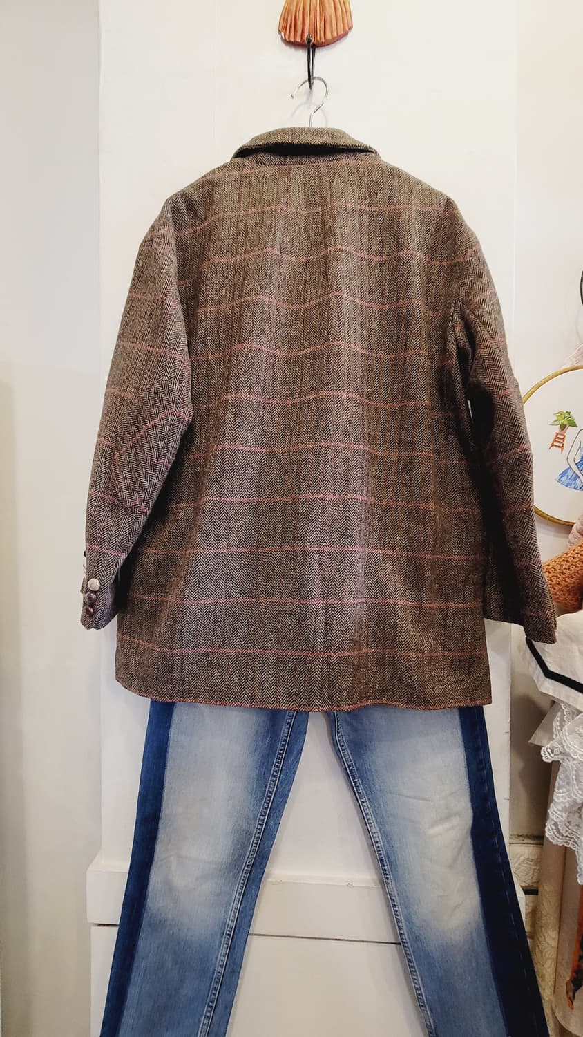 써스데이아일랜드 리치울 체크자켓.더아이잗 레이스니트탑 상품이미지8