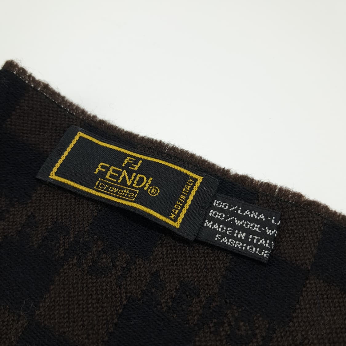 MX280 펜디 클래식 체크 Cronache 빈티지 울 목도리 머플러 상품이미지5