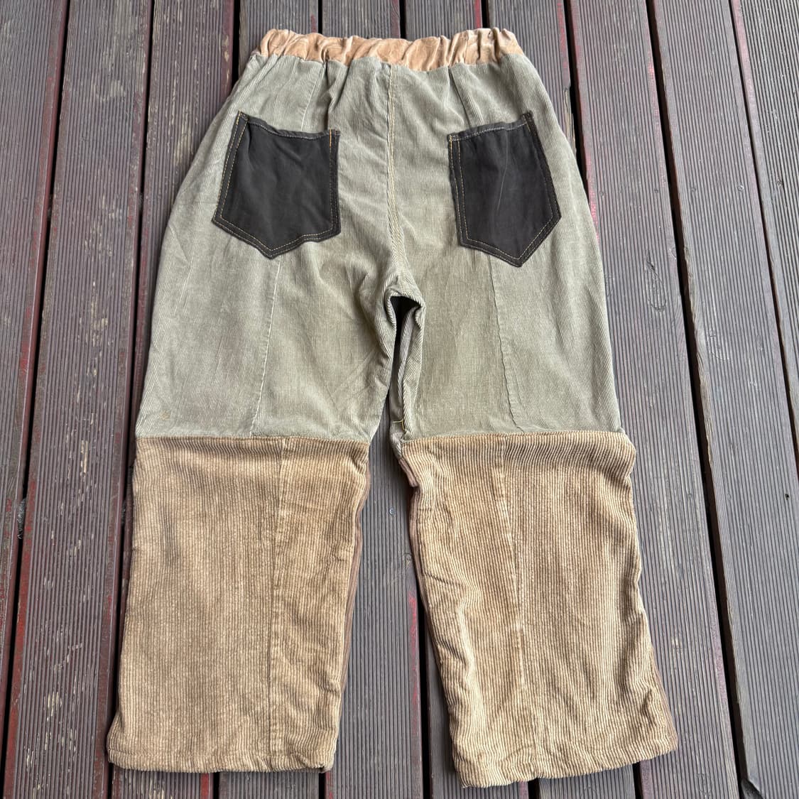 배색 베이지 코듀로이(골덴) 벌룬팬츠 001 상품이미지2