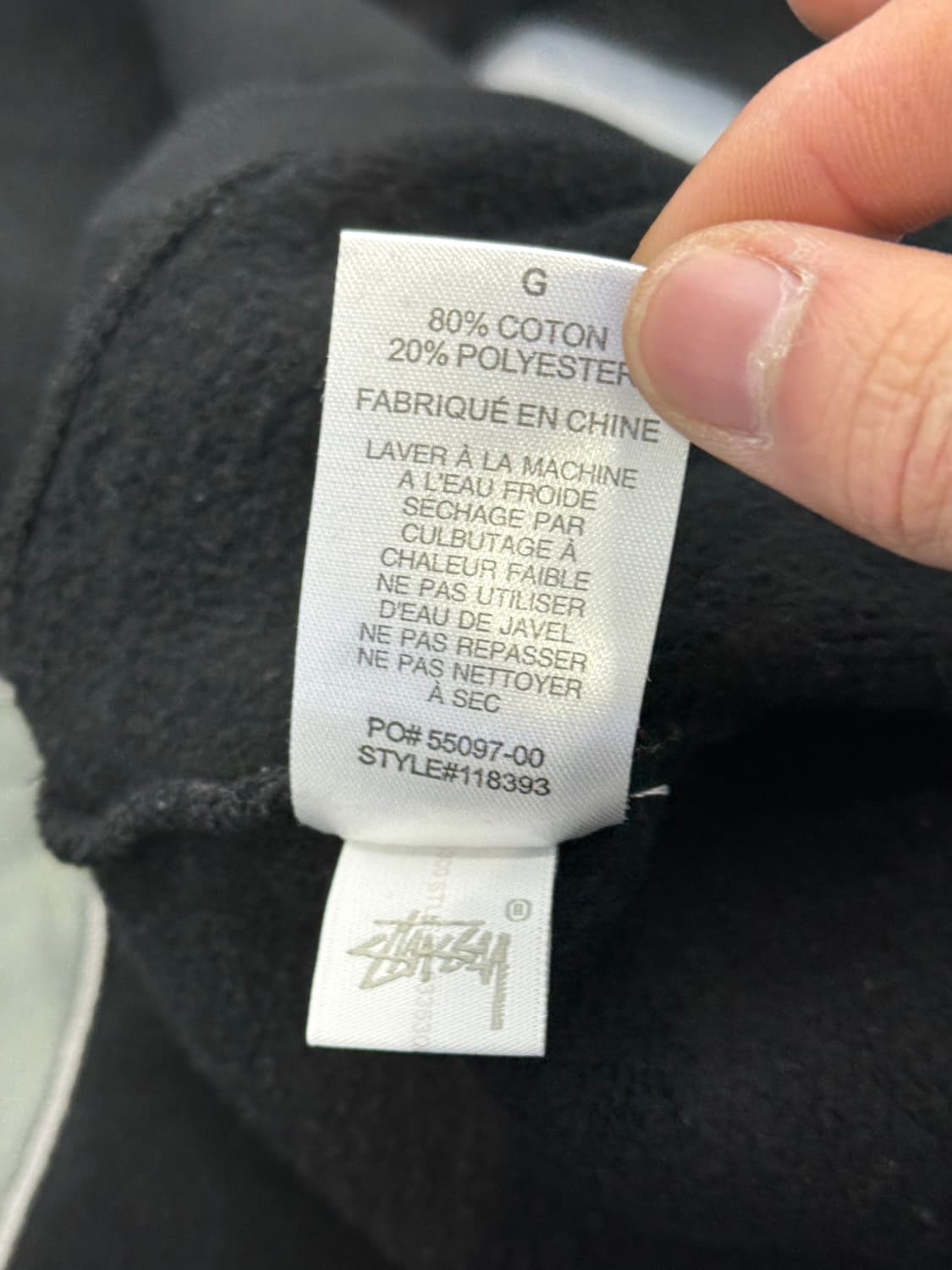 스투시 레터맨 크루넥 블랙 스웨트 셔츠 상품이미지10