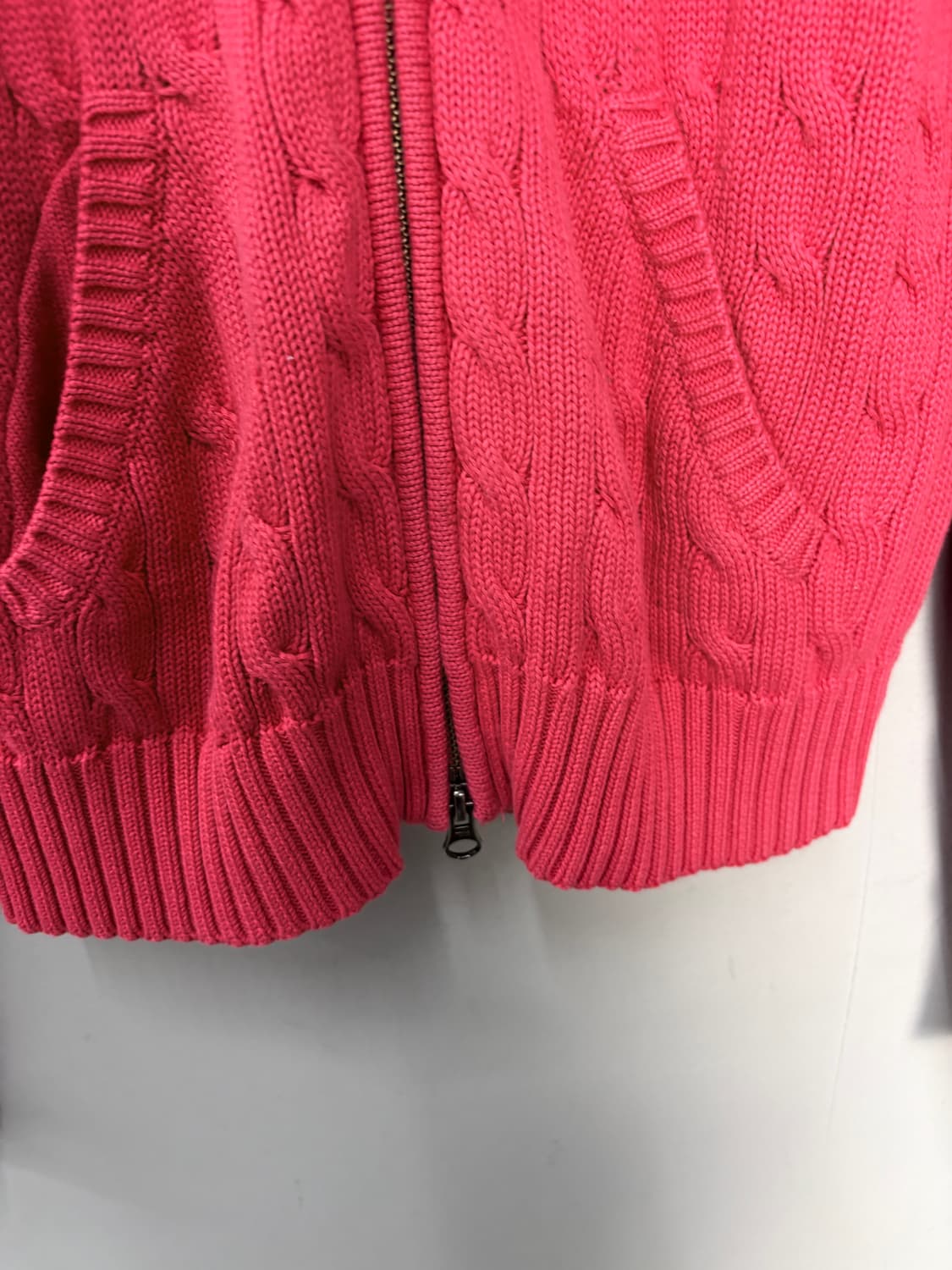 폴로랄프로렌 스포츠 포니로고 핑크 니트 코튼 풀집 후드 A3770 상품이미지4