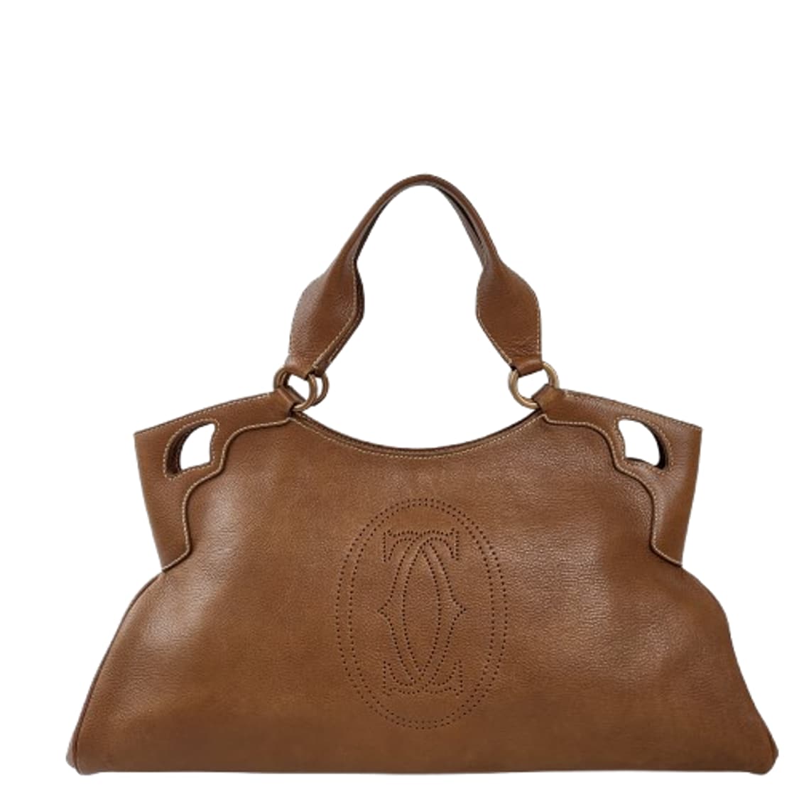 정품 까르띠에 마르첼로 브라운 레더 토트백 상품이미지1