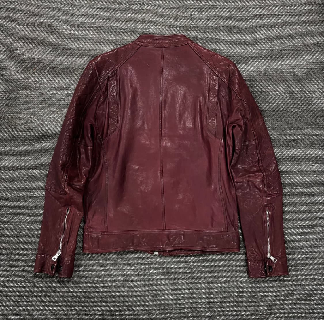 이태리 슬림 크로스 베지터블 램스킨 자켓 버건디 상품이미지2