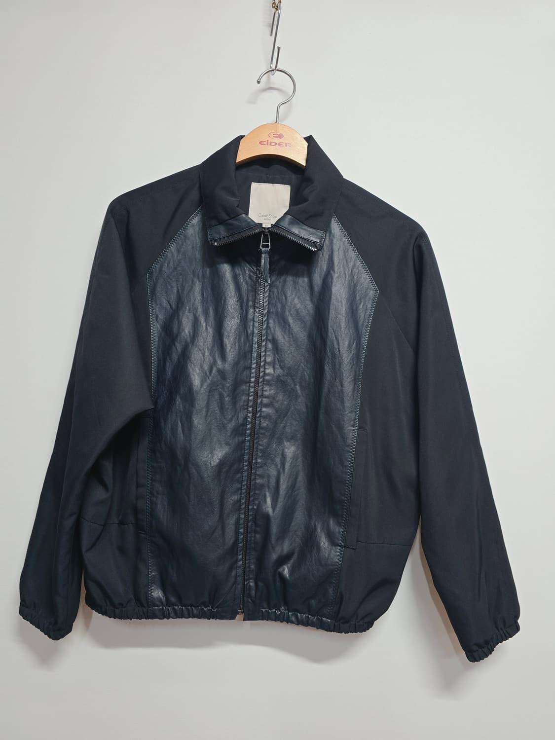 셀레샵  블랙 배색 집업 자켓 점퍼 55 상품이미지1