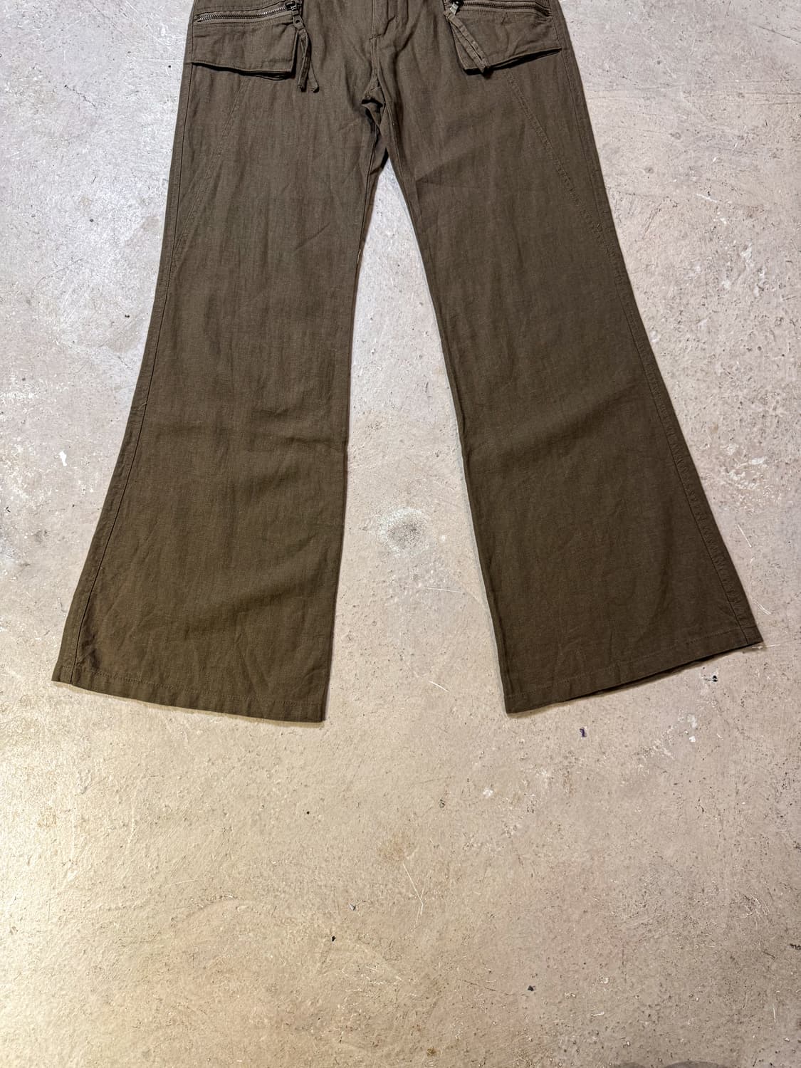 Brown Zip Cargo flare pants 상품이미지4