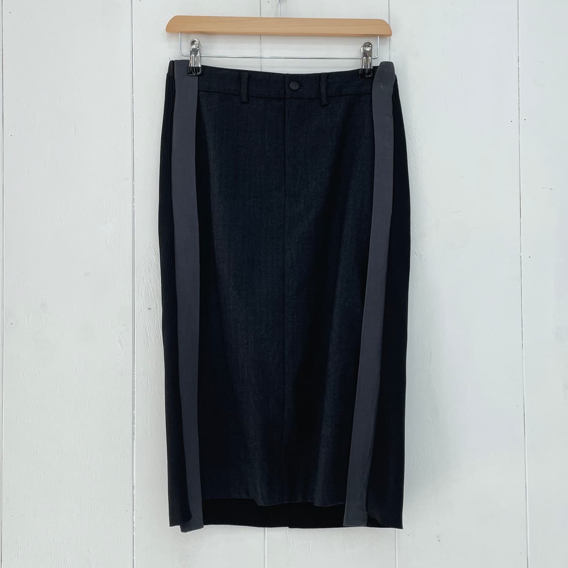 JNBY 유니크 믹스매치 배색 울 혼방 니트 스커트 상품이미지2