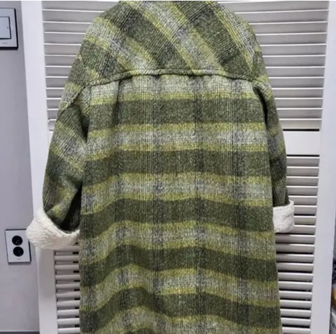 바닐라비 보아퍼 체크 코트 상품이미지4