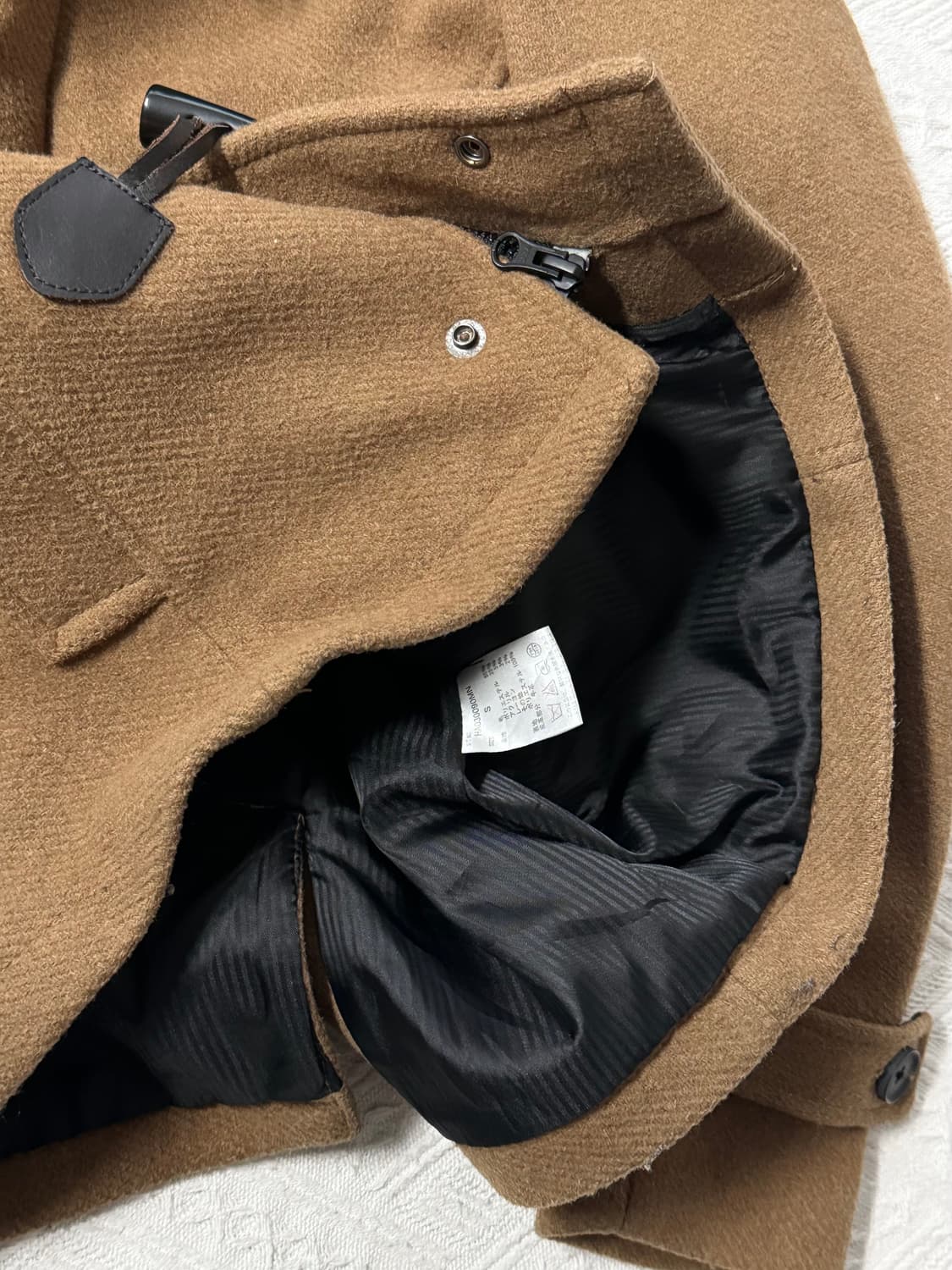 하레 울 블렌디드 하이넥 더플 버튼 코트 상품이미지5