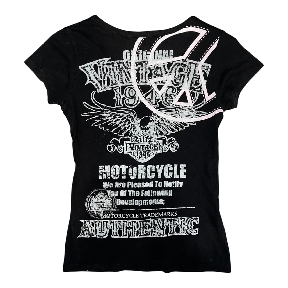 Glitz 글리츠 피스프린팅 반팔티 y2k펑크갸루 상품이미지1