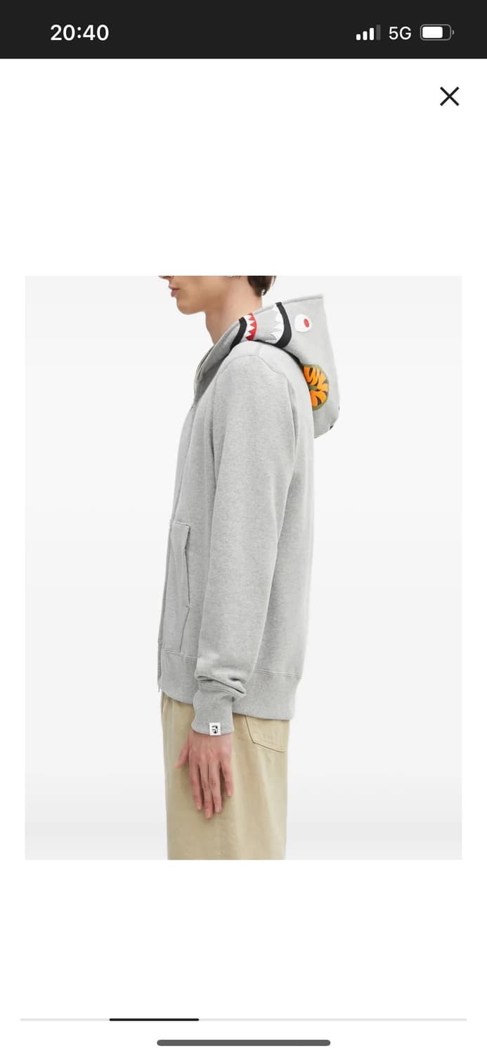 shark-motif zip-up hoodie 베이프 후드집업 3XL 상품이미지2