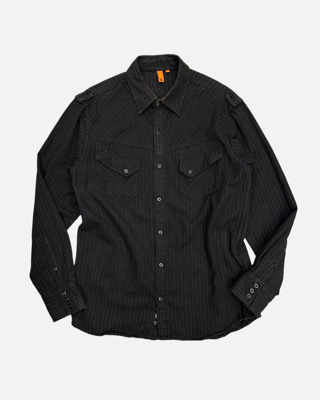stripe epaulet charcoal shirt 상품이미지1