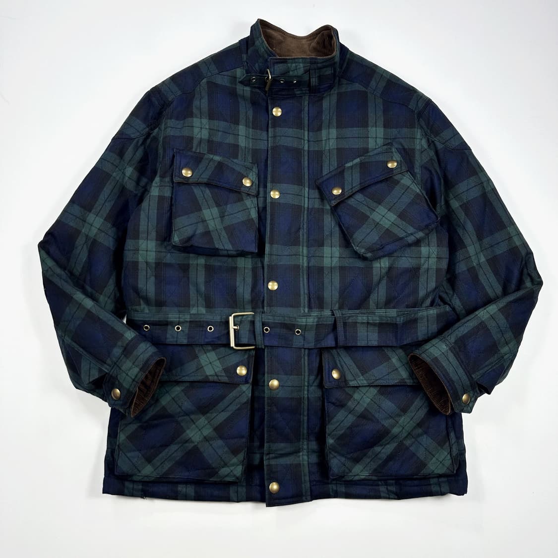  VTG 빈티지 클래식 타탄체크 벨티드 퀼팅 자켓 M 상품이미지1