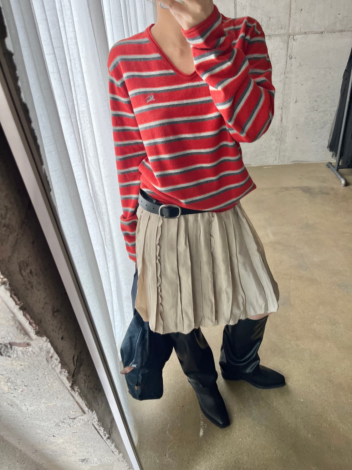 Burberry 버버리 로고 스트라이프 스웨터 레드 3 상품이미지3