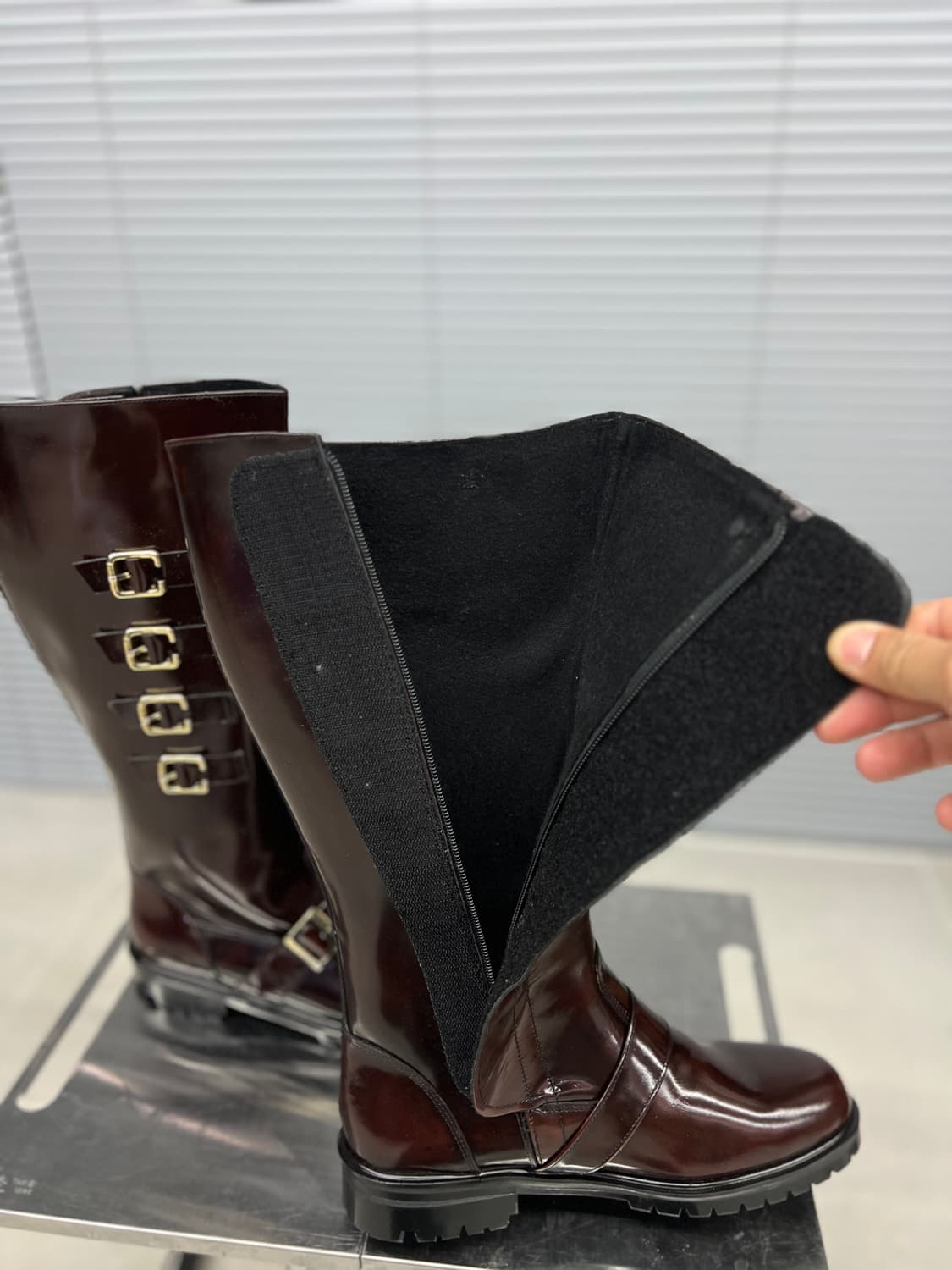 자주와인 골드버클 롱부츠 265 상품이미지4