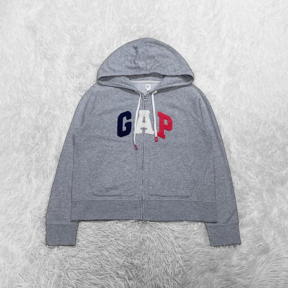 갭 Gap 스펠 로고 후드집업 그레이 상품이미지2